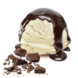 vanilla ice cream with chocolate and hot fudge